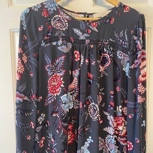 Gray paisley long sleeved blouse - size MP